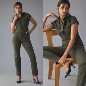 Good American Fit For Success Jumpsuit Sage Green Size 4 NWT